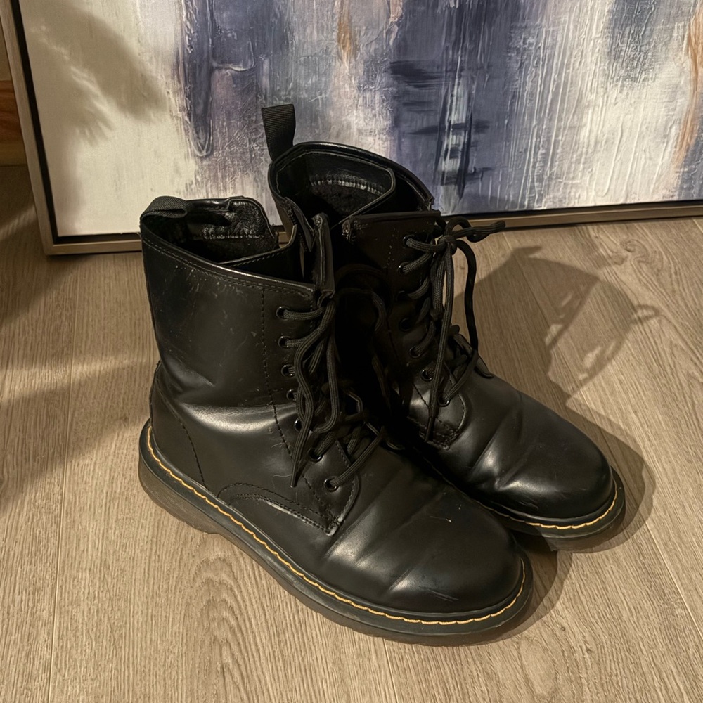 Black Leather Men's Boots